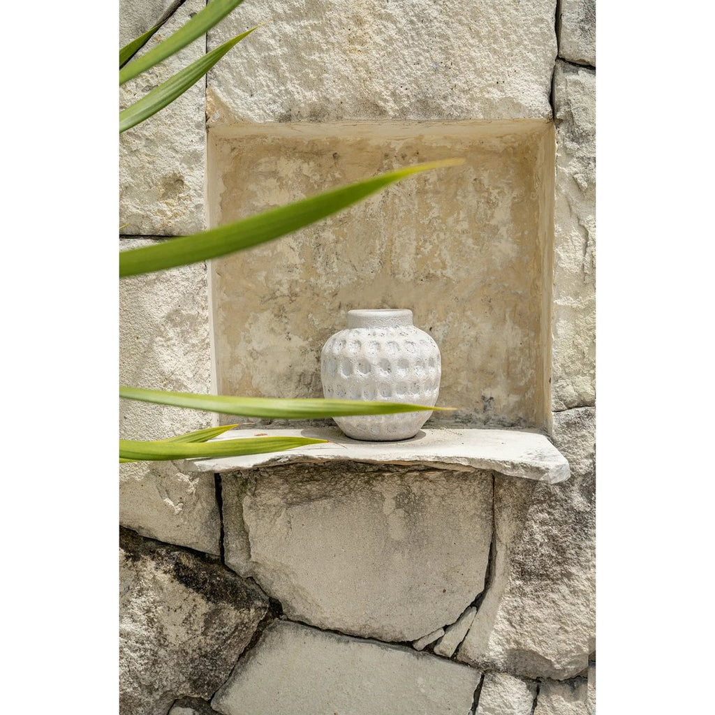 Trendige Vase S in Beton - mit getrockneten Blumen