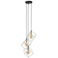 3 flammige Pendelleuchte "CANTO", Hängelampe aus Metall in Schwarz, und Gold, E27-Fassung-Fassung-Fassung, für Esszimmer, Wohnzimmer, Diele oder Büro, 39 x 39 cm