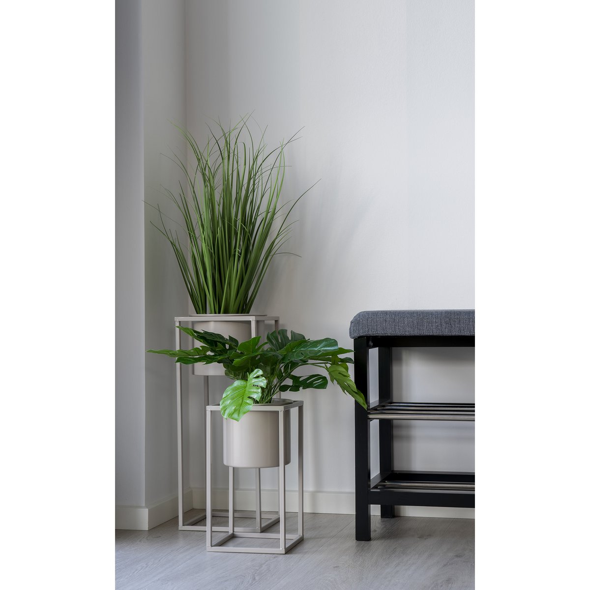Poa-Gras – Grün, PE-Kunststoff/Polyester, 30 x 30 x 68 cm