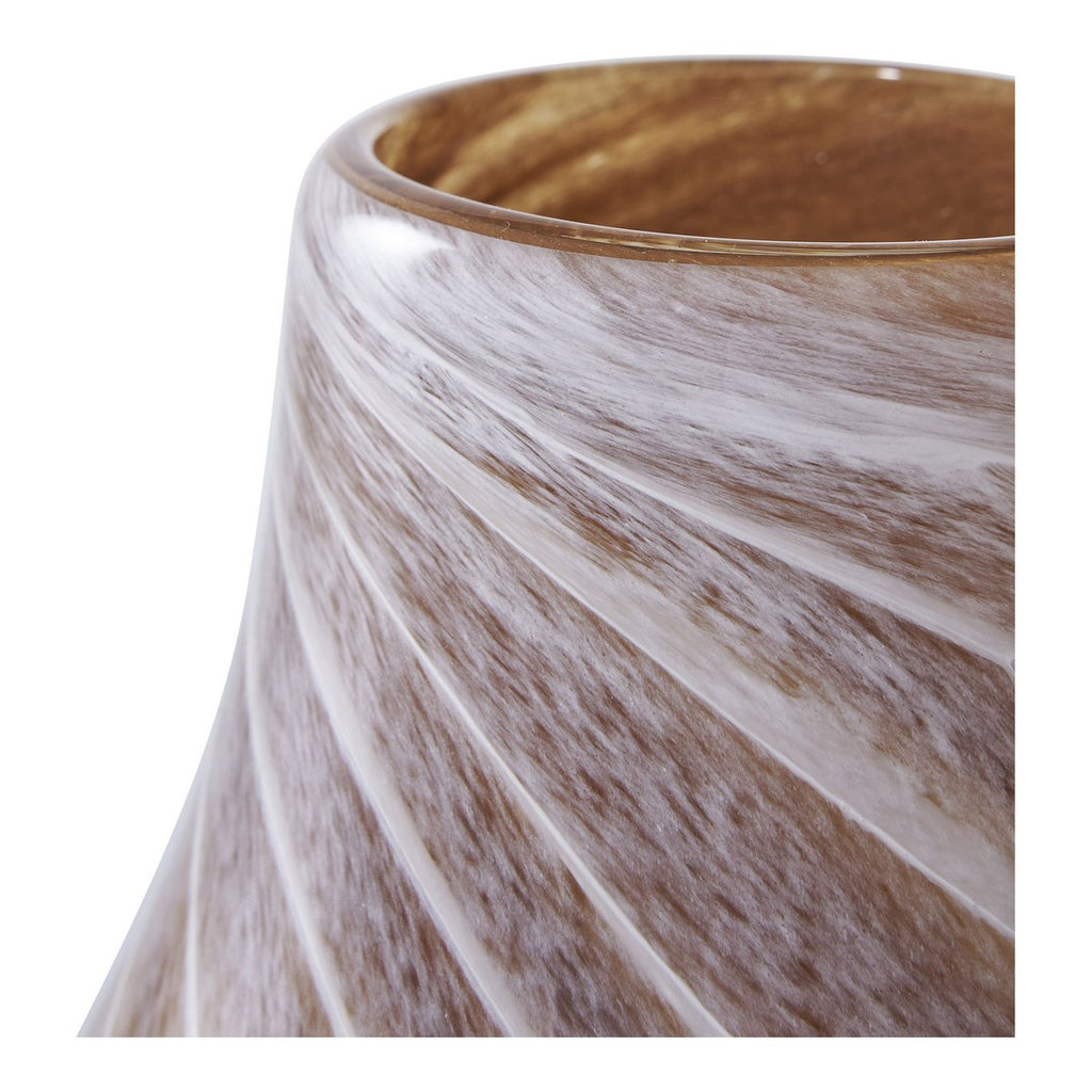 Braune Vase aus Glas - Detailansicht 16 cm Durchmesser