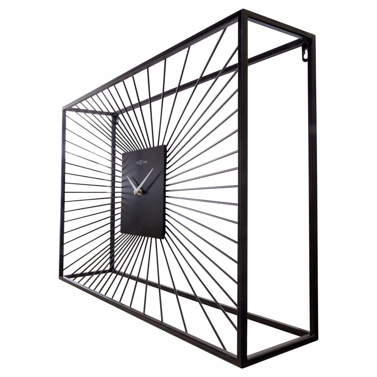 Große Wanduhr 70x45x15cm - Lautlos - Schwarz - Metall - "Vasco"
