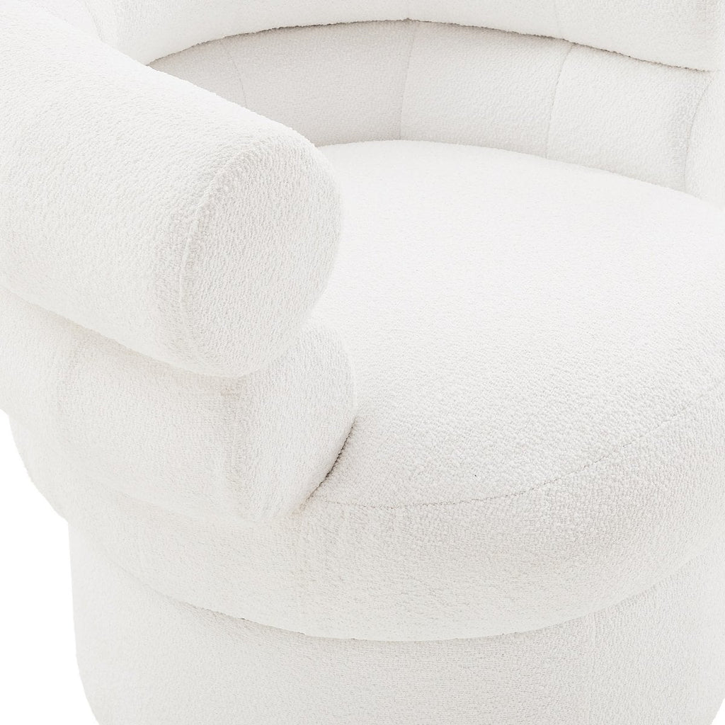 Sessel Boucléstoff Weiß