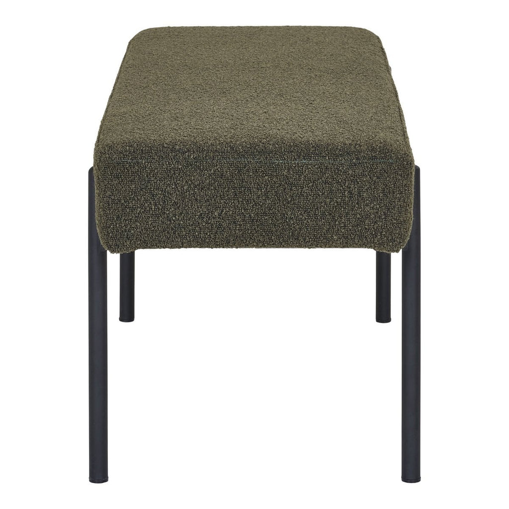 Swindon Bank Dunkelgrün – Polsterbank 100 cm | Stahl & Stoff