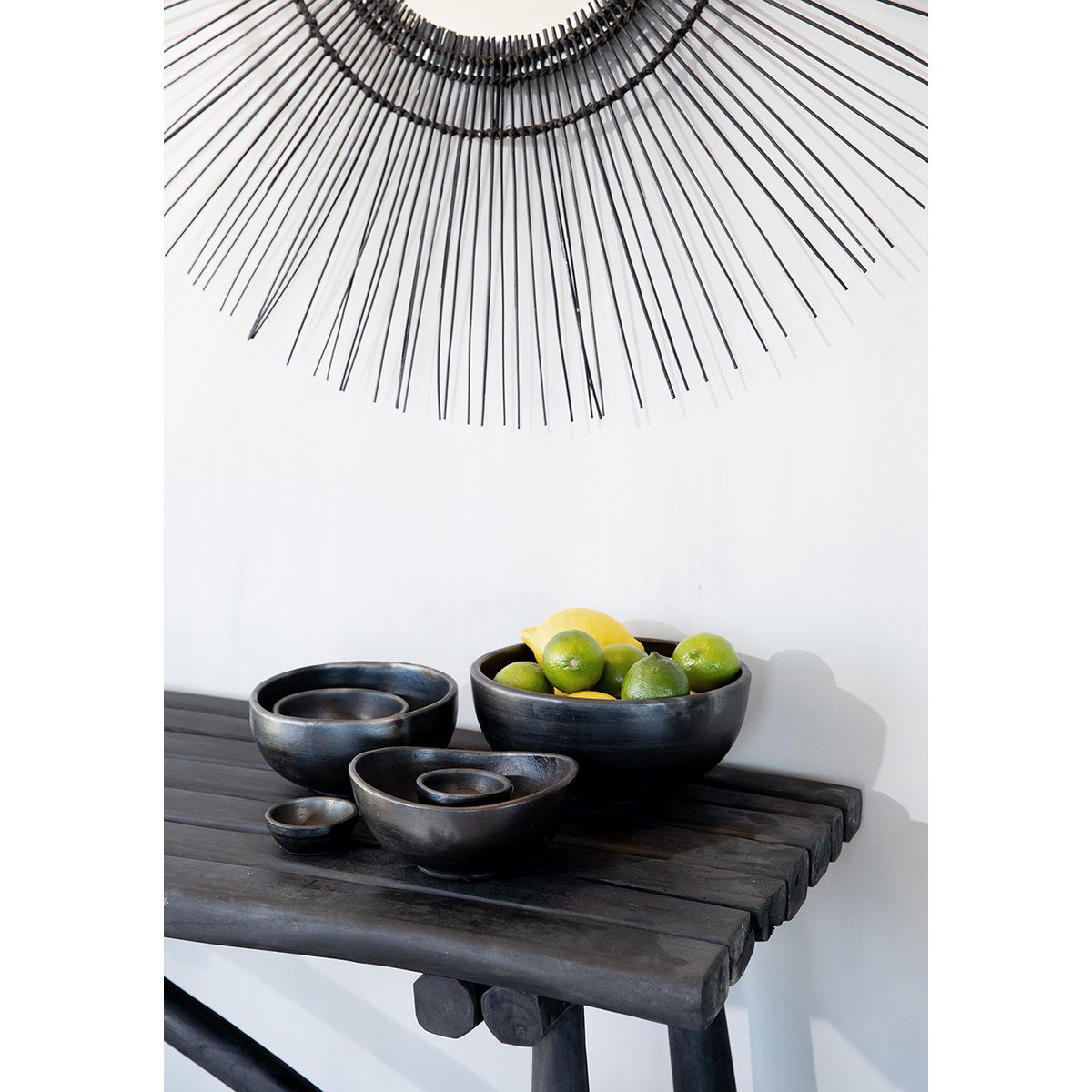 The Burned gebogene Schalen – Schwarz – 3er-Set