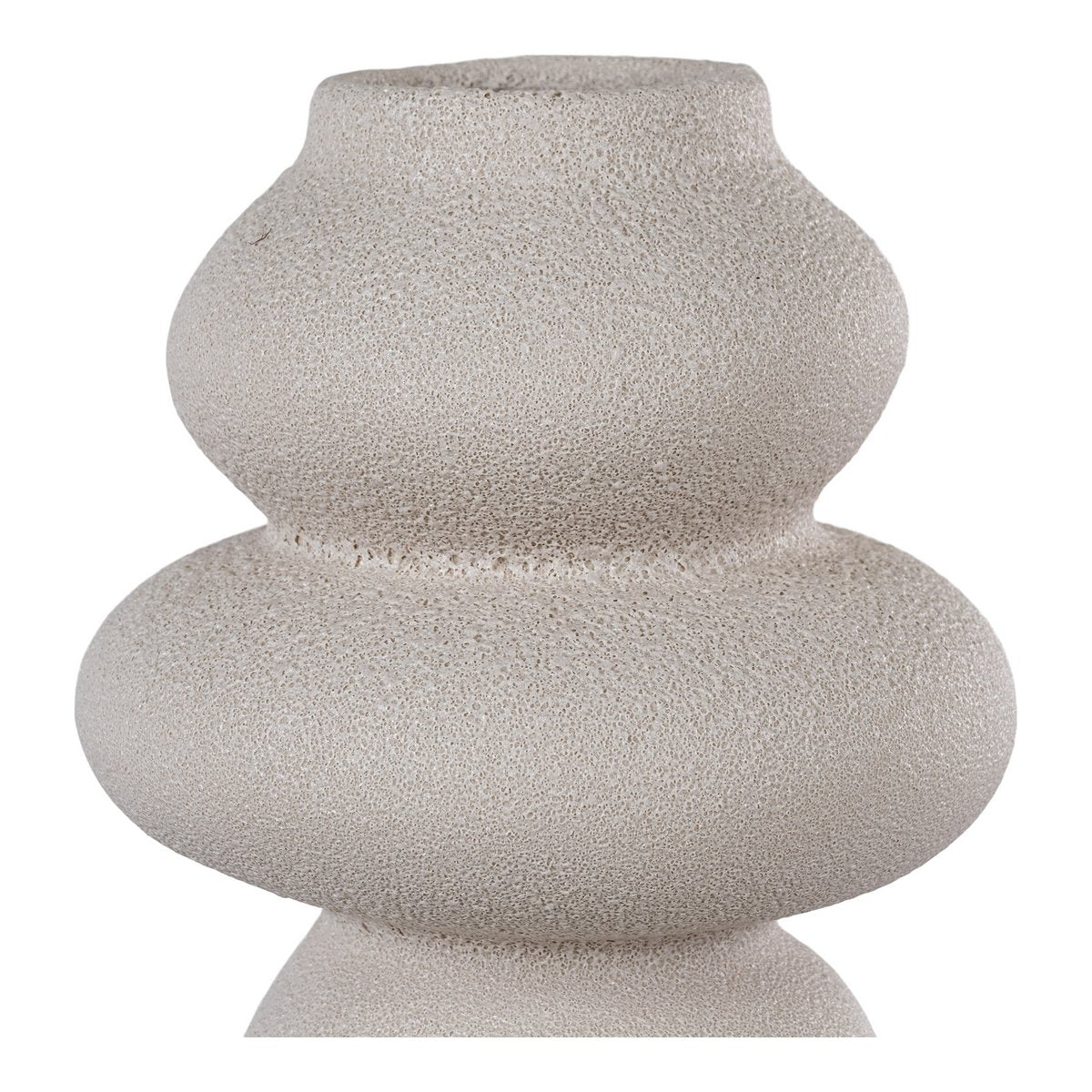 Vase - Beige, Steingut, Ø14,5x26,5 cm