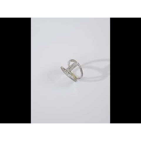 Offener Ring mit geometrischem Pavé