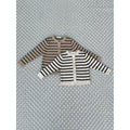 Strickjacke mit melierten Streifen