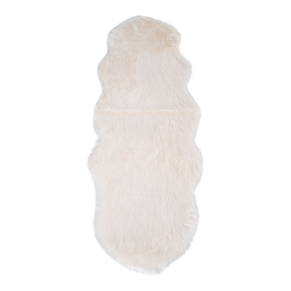 Künstliches Lammfell – Polyester, Elfenbein – 60 x 180 cm