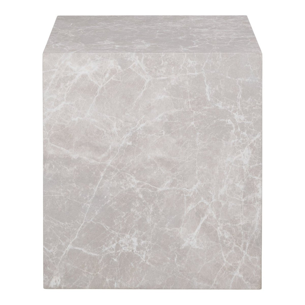 Prague Beistelltisch - Marmoroptik, Beige, 40x40x45cm