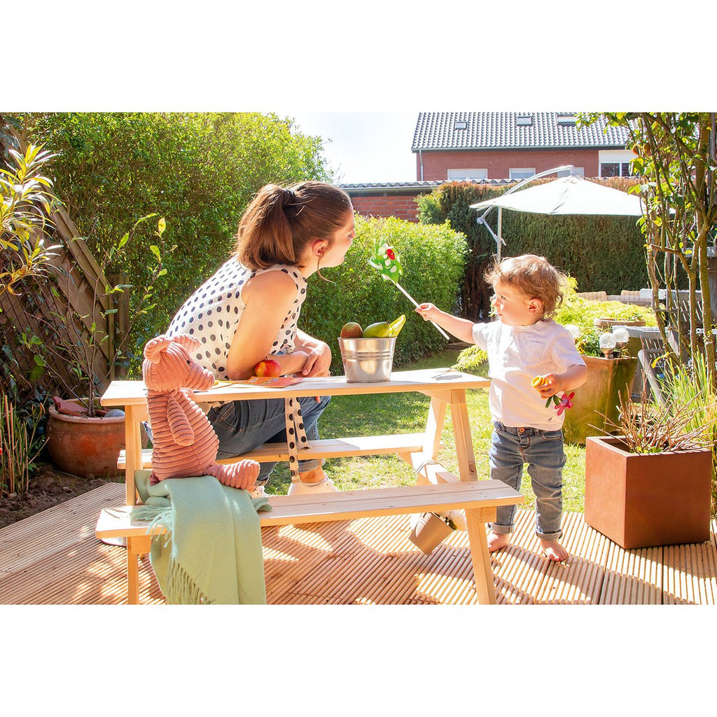 Children´s picnic bench „Nicki für 4”, natural