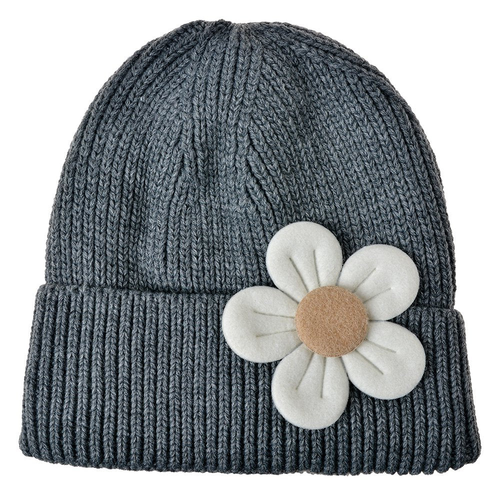 Hut Kind Grau Synthetik Blume