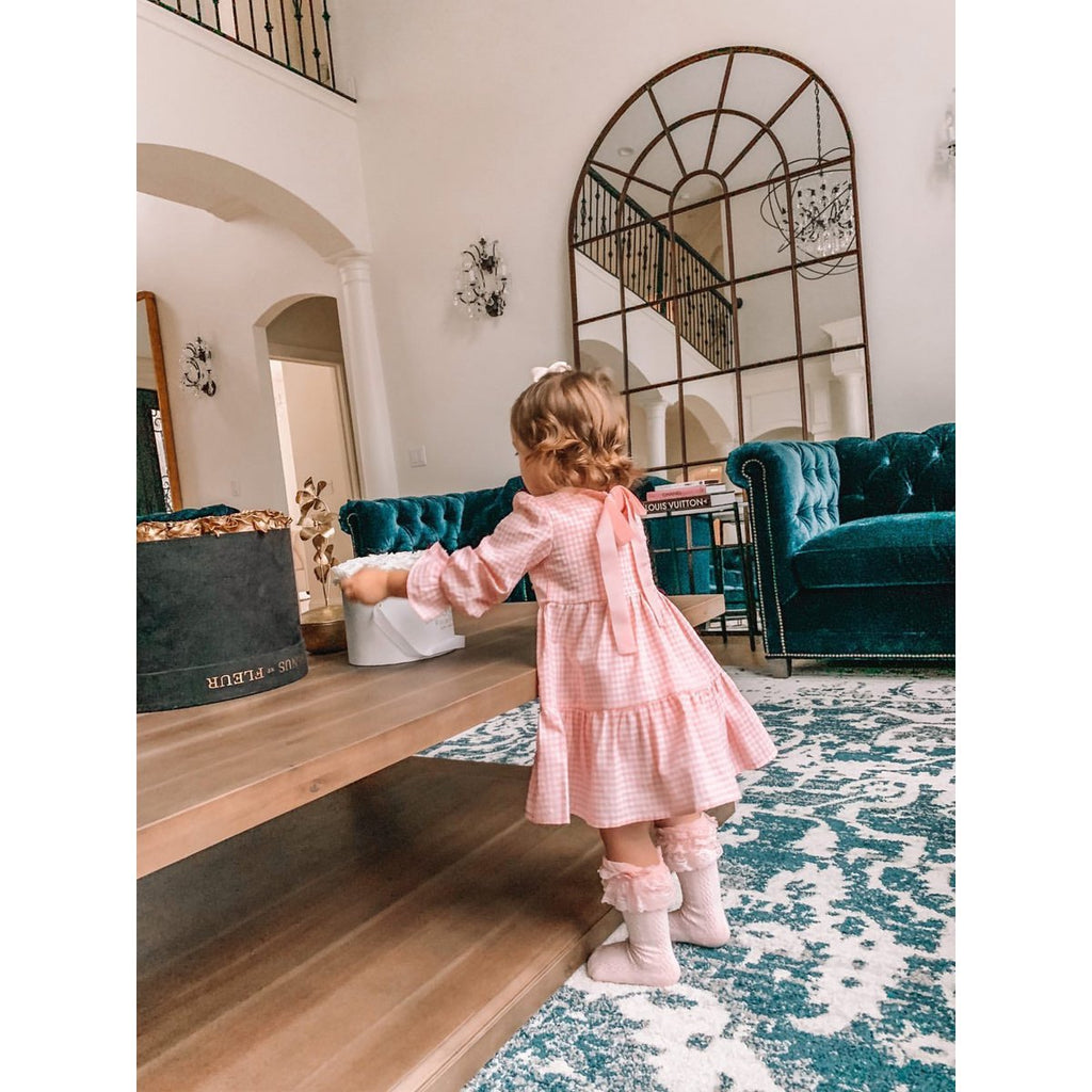 Jolene-Kleid – Kleid in Gingham-Rosa und Weiß