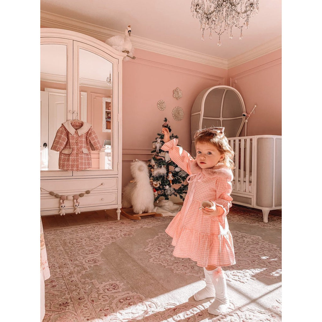 Jolene-Kleid – Kleid in Gingham-Rosa und Weiß