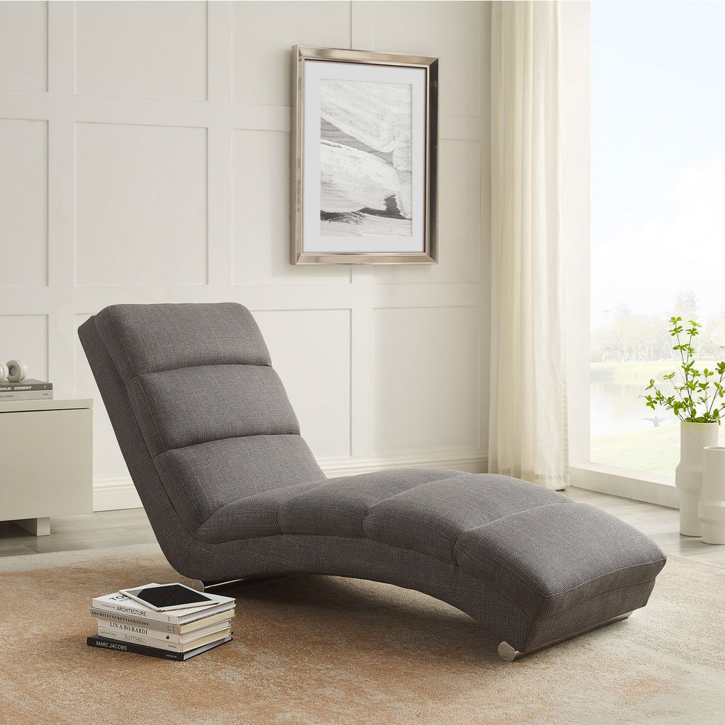 Chaiselongue Strukturstoff Grau