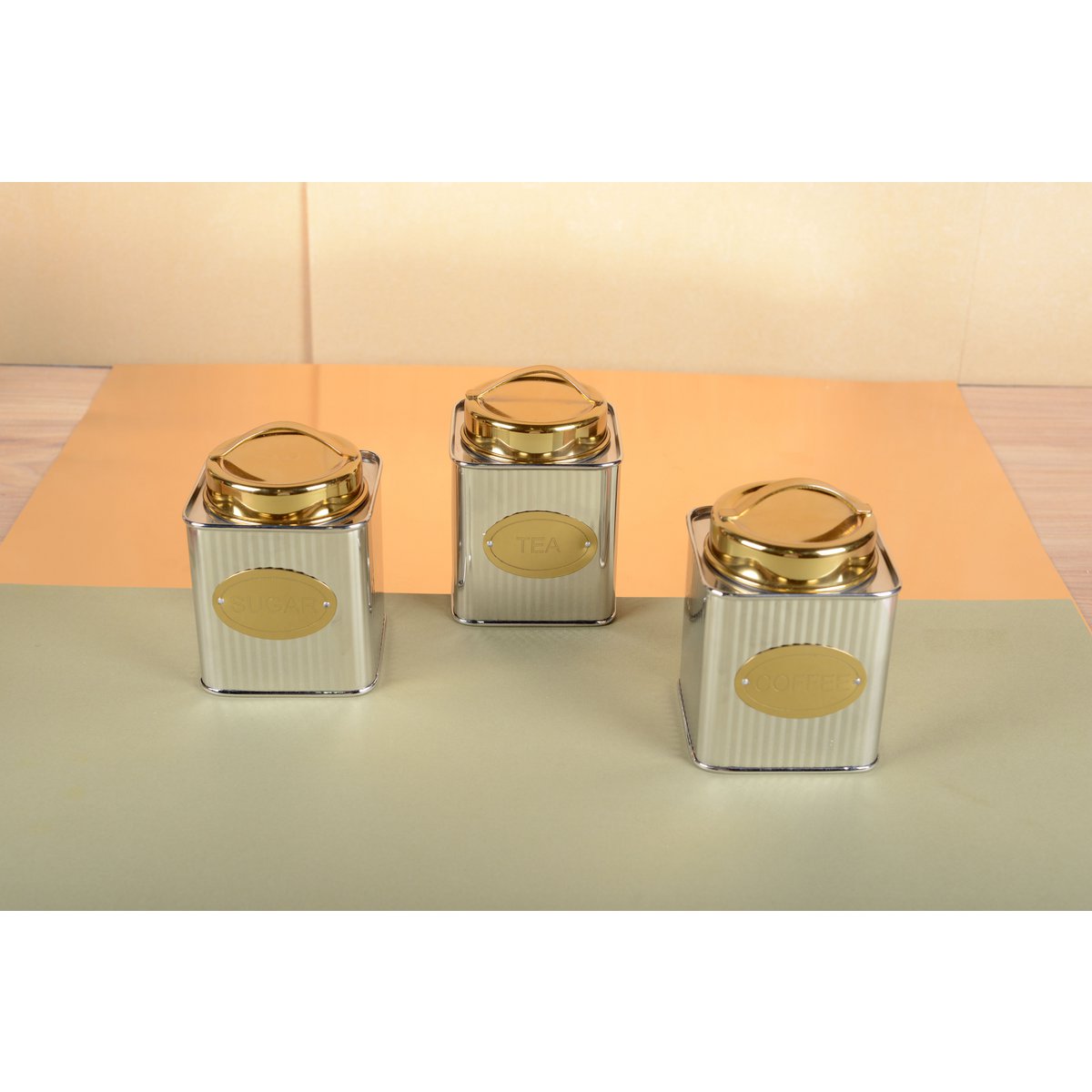 Silber- und Golden Zuckerbox 10x10x10 cm