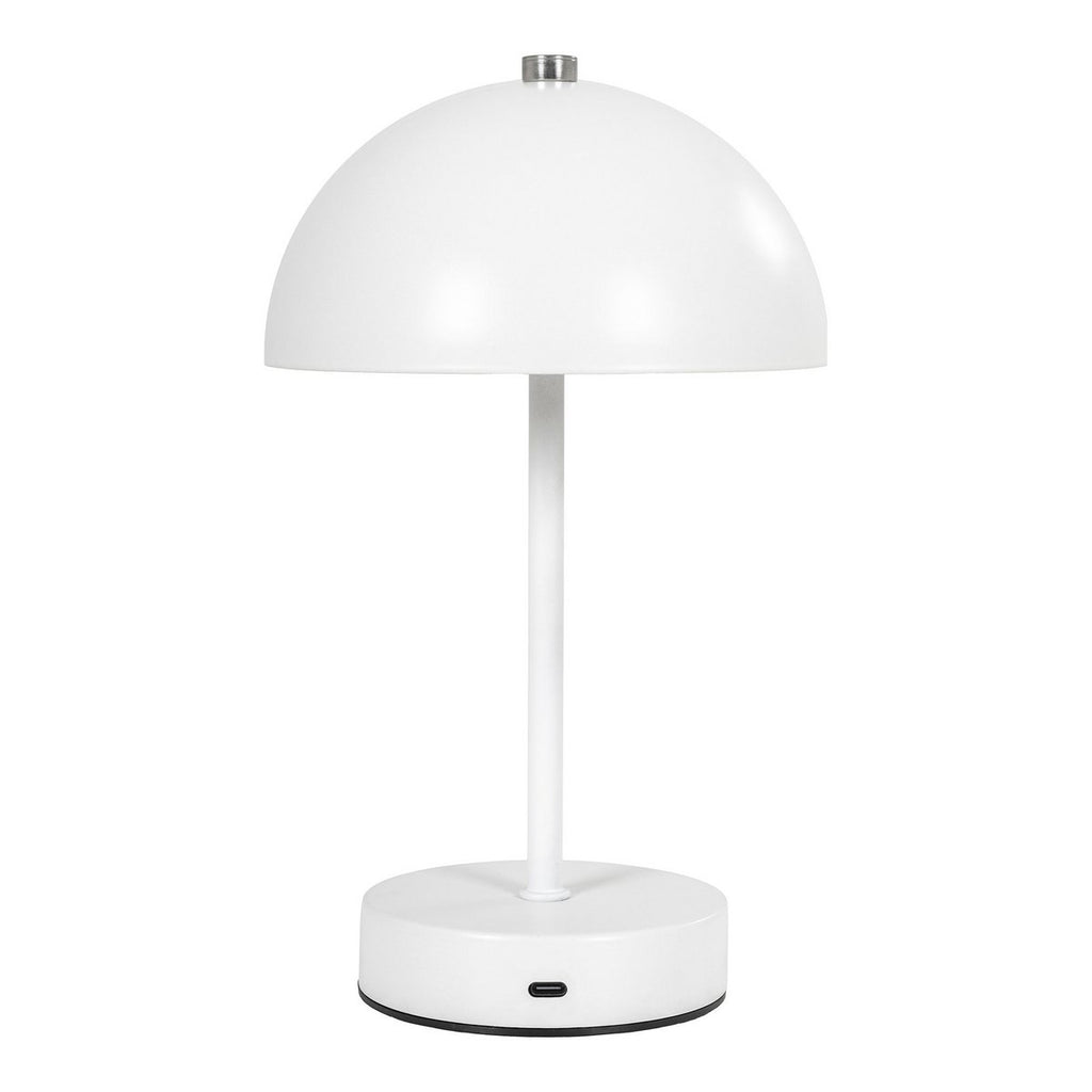 Weiße LED-Tischleuchte aus Metall – 15x15x25 cm kompaktes Design