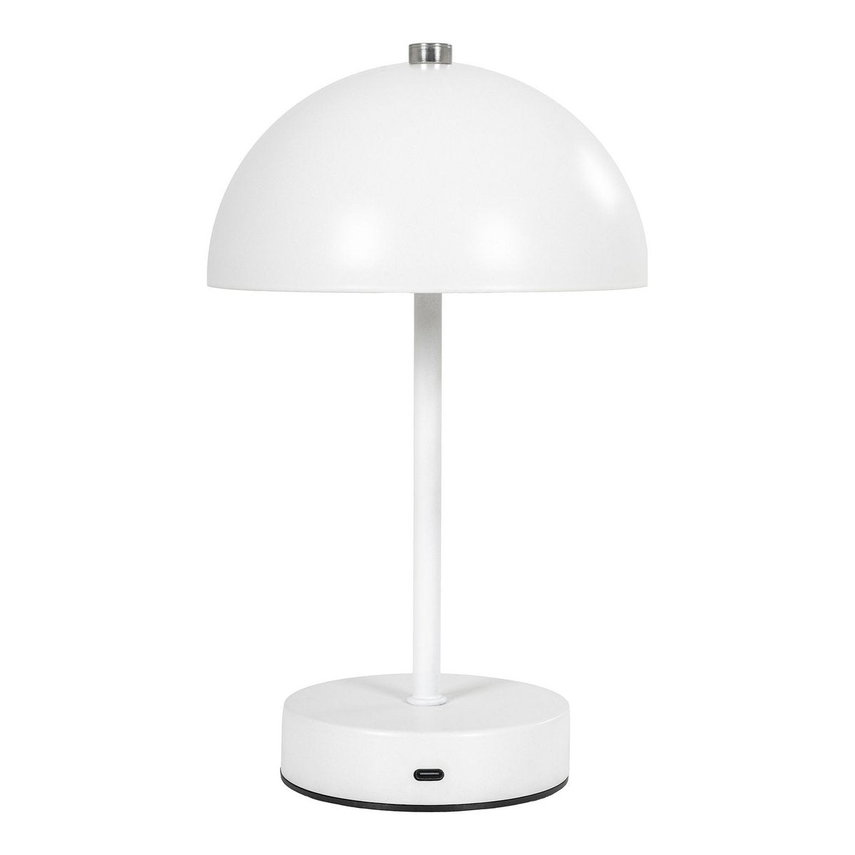 Weiße LED-Tischleuchte aus Metall – 15x15x25 cm kompaktes Design