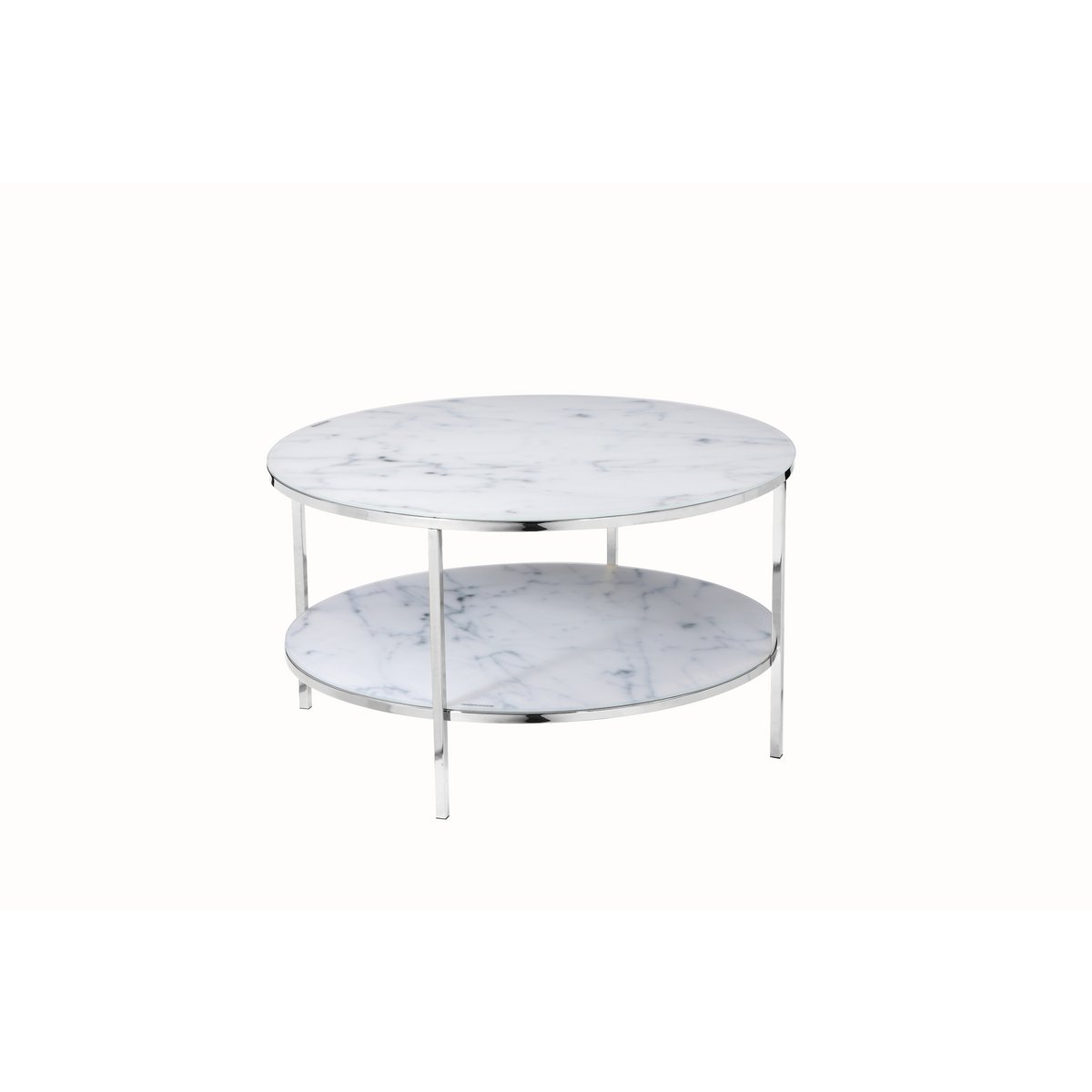 Couchtisch mit 2 Ablagen Ø 80 cm
