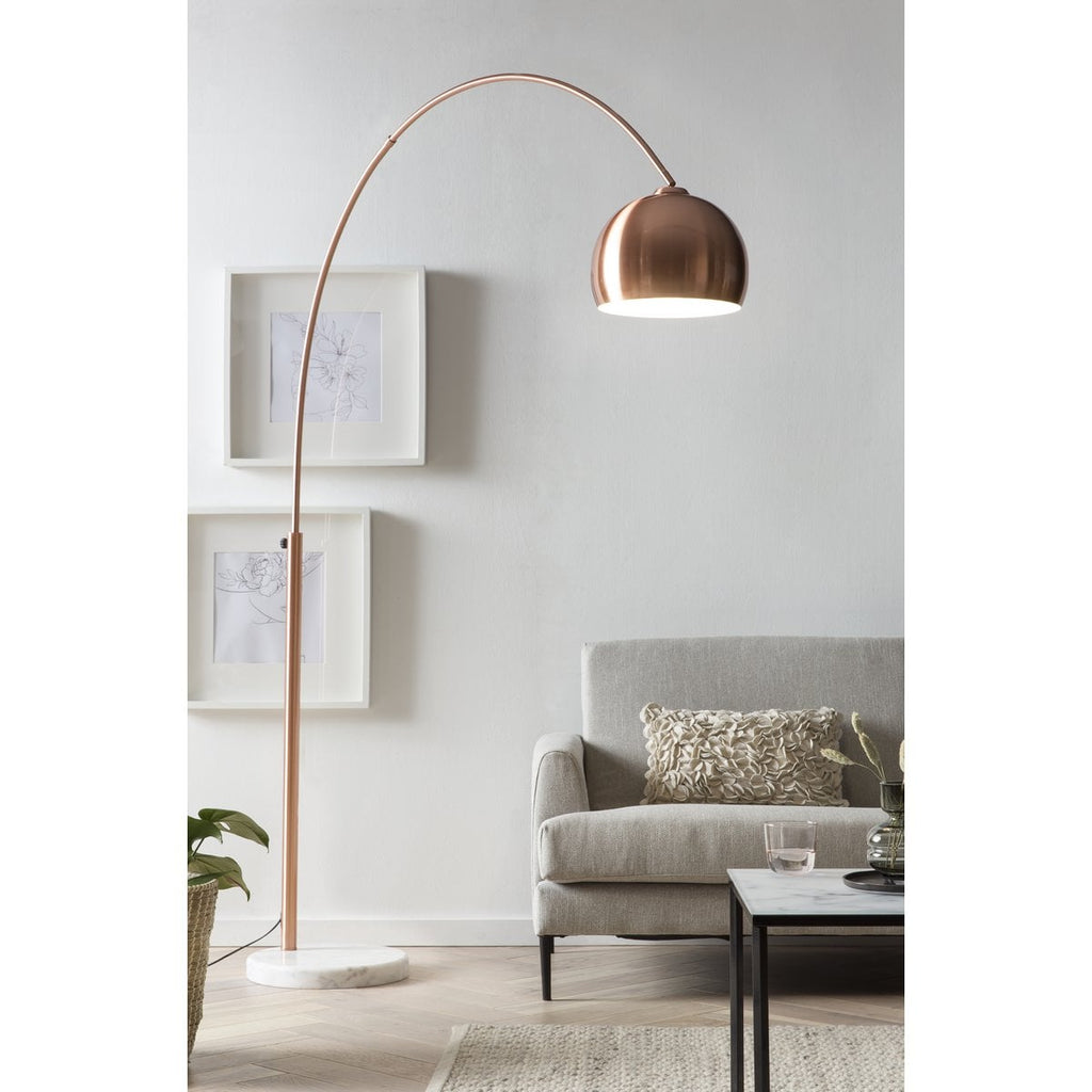 Bogenlampe Kupfer mit Marmorfuß