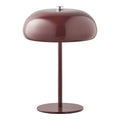 Margate Tischlampe in Bordeaux – kabellose LED Tischleuchte aus Metall ø16cm
