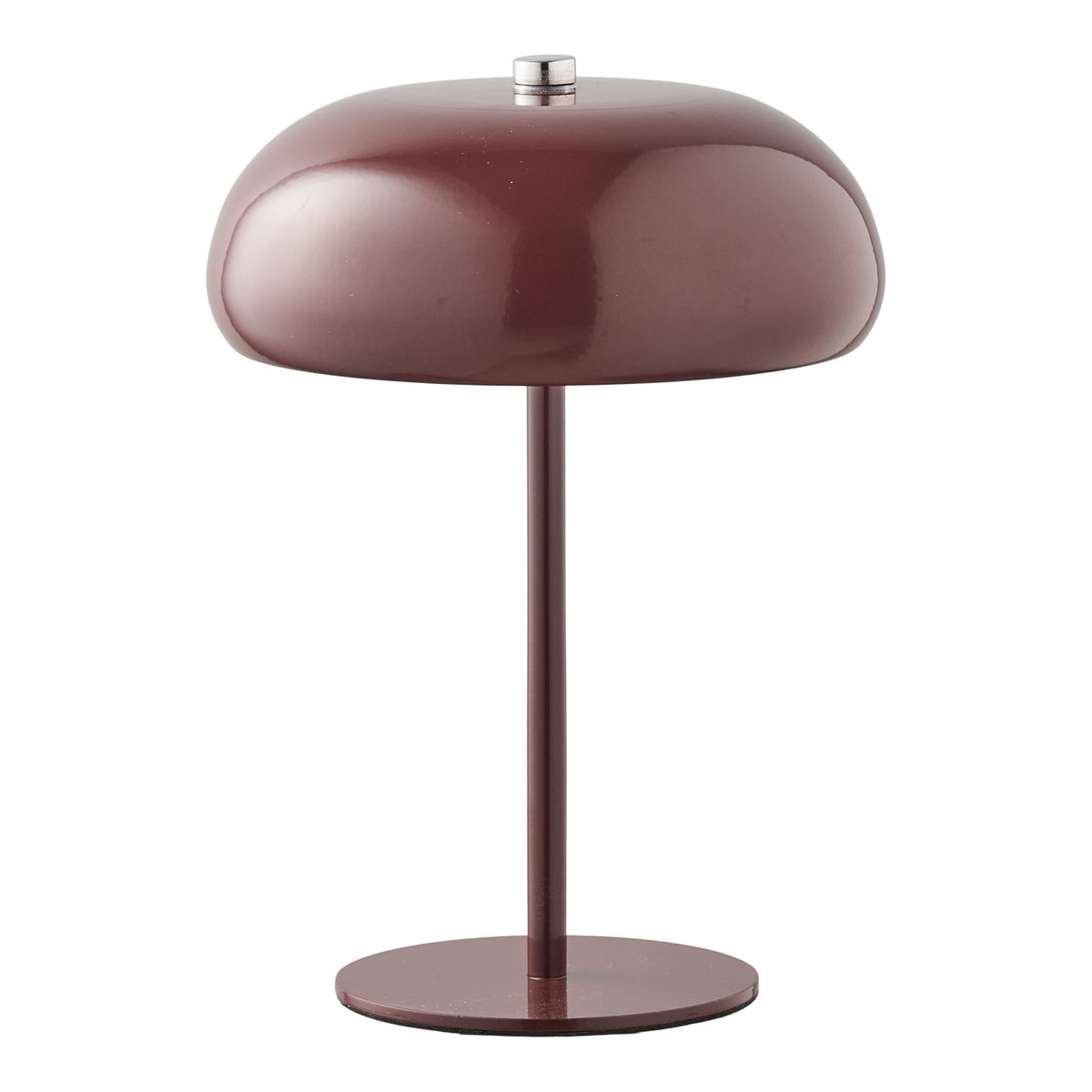 Margate Tischlampe in Bordeaux – kabellose LED Tischleuchte aus Metall ø16cm